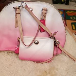 Coach umbre pink to white purse
